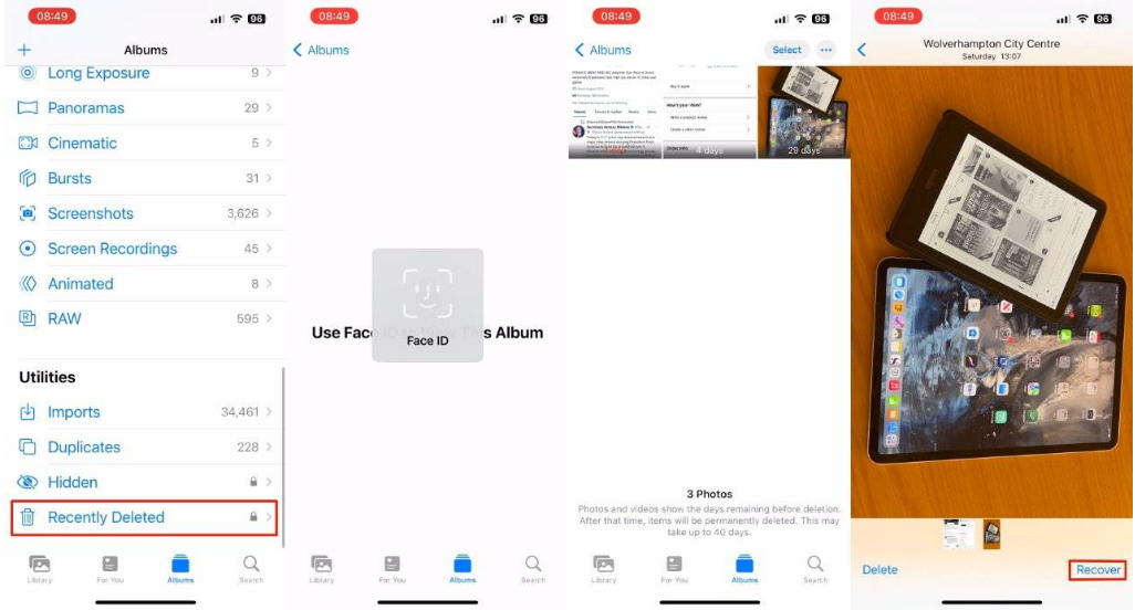 海林苹果14维修分享 iPhone14 上恢复已删除的照片 