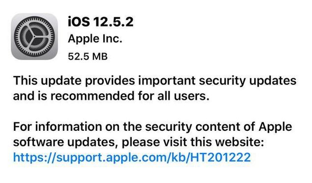 海林苹果手机维修分享iOS12.5.2发布，建议所有老苹果用户安装 